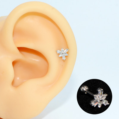2 buc. 20G oțel 1 buc. vânzare fierbinte zircon floare ureche tragus cartilaj helix cercel buză labret Stud Piercing bijuterii pentru corp