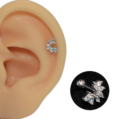 2 buc. 20G oțel 1 buc. vânzare fierbinte zircon floare ureche tragus cartilaj helix cercel buză labret Stud Piercing bijuterii pentru corp