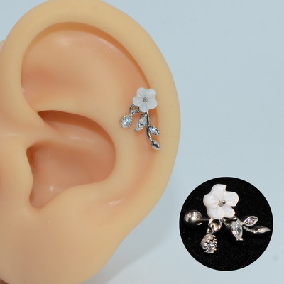 2 buc. 20G oțel 1 buc. vânzare fierbinte zircon floare ureche tragus cartilaj helix cercel buză labret Stud Piercing bijuterii pentru corp