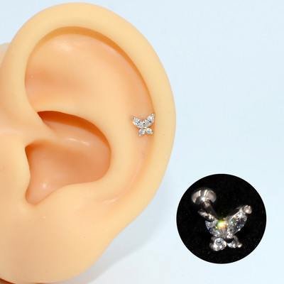 2 buc. 20G oțel 1 buc. vânzare fierbinte zircon floare ureche tragus cartilaj helix cercel buză labret Stud Piercing bijuterii pentru corp