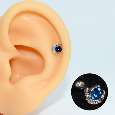 2 buc. 20G oțel 1 buc. vânzare fierbinte zircon floare ureche tragus cartilaj helix cercel buză labret Stud Piercing bijuterii pentru corp