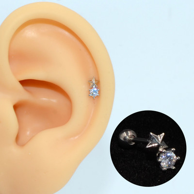 2 buc. 20G oțel 1 buc. vânzare fierbinte zircon floare ureche tragus cartilaj helix cercel buză labret Stud Piercing bijuterii pentru corp