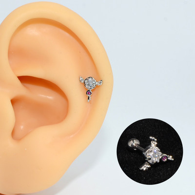 2 buc. 20G oțel 1 buc. vânzare fierbinte zircon floare ureche tragus cartilaj helix cercel buză labret Stud Piercing bijuterii pentru corp
