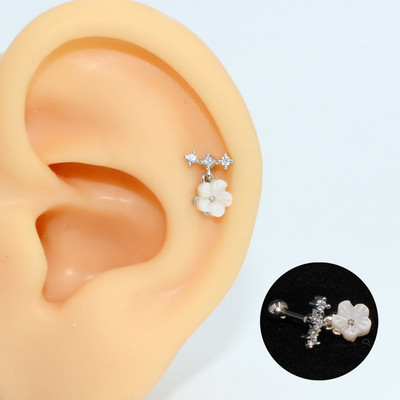 2 buc. 20G oțel 1 buc. vânzare fierbinte zircon floare ureche tragus cartilaj helix cercel buză labret Stud Piercing bijuterii pentru corp