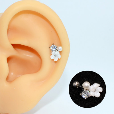 2 buc. 20G oțel 1 buc. vânzare fierbinte zircon floare ureche tragus cartilaj helix cercel buză labret Stud Piercing bijuterii pentru corp