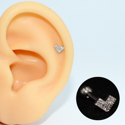 2 buc. 20G oțel 1 buc. vânzare fierbinte zircon floare ureche tragus cartilaj helix cercel buză labret Stud Piercing bijuterii pentru corp
