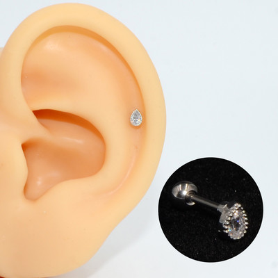 2 buc. 20G oțel 1 buc. vânzare fierbinte zircon floare ureche tragus cartilaj helix cercel buză labret Stud Piercing bijuterii pentru corp