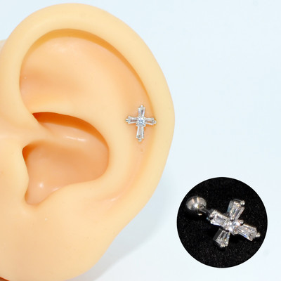 2 buc. 20G oțel 1 buc. vânzare fierbinte zircon floare ureche tragus cartilaj helix cercel buză labret Stud Piercing bijuterii pentru corp