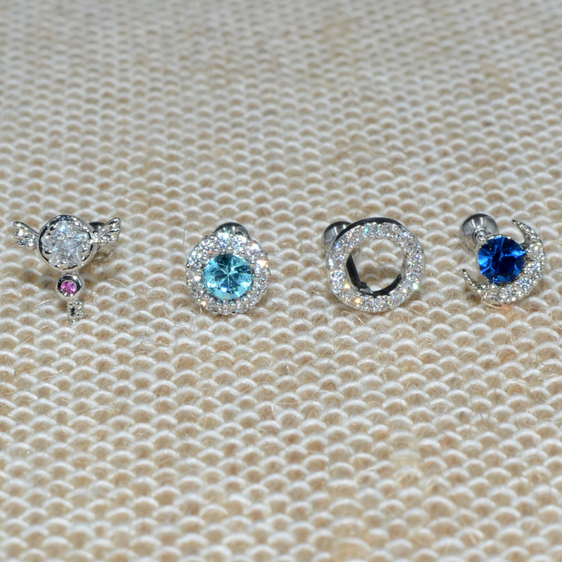 2 buc. 20G oțel 1 buc. vânzare fierbinte zircon floare ureche tragus cartilaj helix cercel buză labret Stud Piercing bijuterii pentru corp