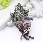 Festivalski nakit Ženski turski broš od maslinove grančice Smolaste igle Antikne zlatne boje Broševi s cvijećem Broševi Ženska igla za hidžab Poklon