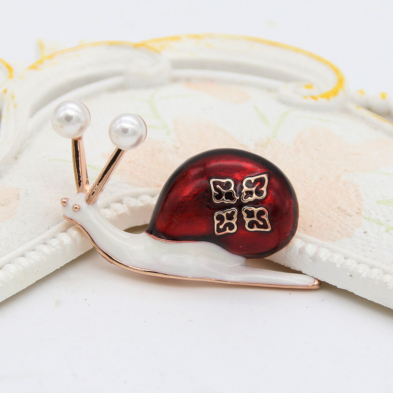 Moda femei email brosa melc pin vopsea brose animale brose imitatie perla insecte esarfa ace accesorii birou