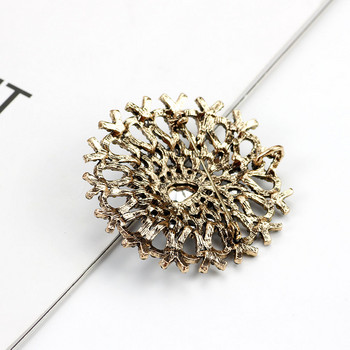 Sunspicems Vintage Women Turkish Flower Brooch Pin Full Grey Crystal Jewelry Rhinestone Brooches Ревер Кафтан Корсаж Едро