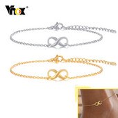 Vnox Elegant Inifinity Charm Link bokaláncok női ékszerek, antiallergén rozsdamentes acél Beach Holidays mezítlábas kiegészítők
