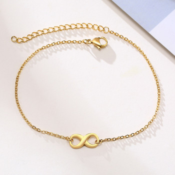 Vnox Elegant Infinity Charm Link Anklets за жени Бижута, антиалергични плажни празници от неръждаема стомана Аксесоари за боси крака