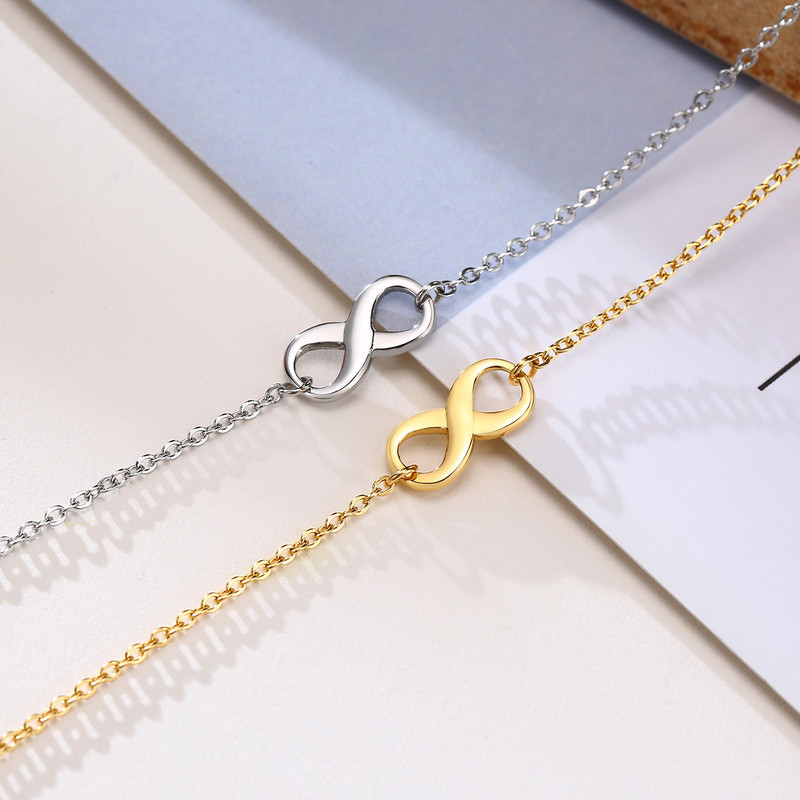 Vnox Elegant Inifinity Charm Link bokaláncok női ékszerek, antiallergén rozsdamentes acél Beach Holidays mezítlábas kiegészítők