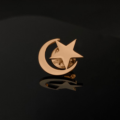 Islam Star Moon Simbol Broșă pentru bărbați închizătoare cămăși ace revere Insignă din oțel inoxidabil Vintage Faith Amulet Bijuterie Cadouri de nuntă