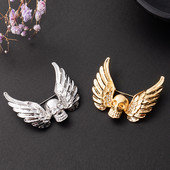 Broșă pentru bărbați retro în stil punk, aripi de demon, craniu cu insignă cu strasuri, material opțional din aliaj, bijuterii pentru petrecere, cadou