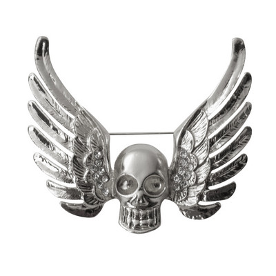 Broșă pentru bărbați retro în stil punk, aripi de demon, craniu cu insignă cu strasuri, material opțional din aliaj, bijuterii pentru petrecere, cadou