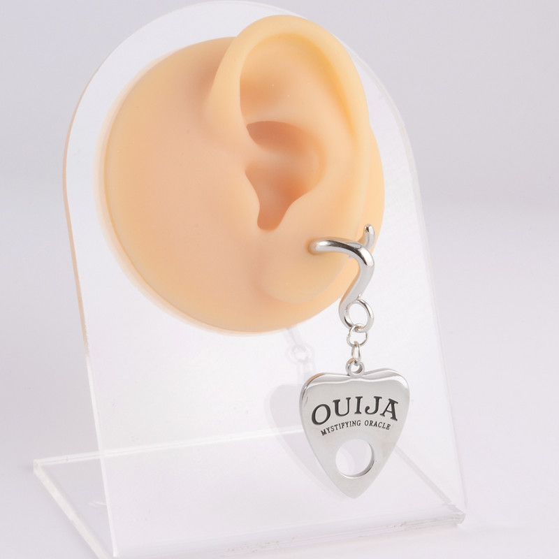 2 buc. Cârlig pentru ureche cu medalion Umerașe de greutate cu cercei opali sintetici de floarea de colț, dopuri de expansiune pentru măsurarea inimii, bijuterii pentru bărbați și femei