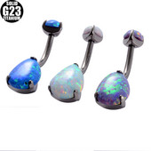 1 bucată 100% titan mare piercing buric opal în formă de picătură inele pentru buton pentru burtă bijuterii pentru corp