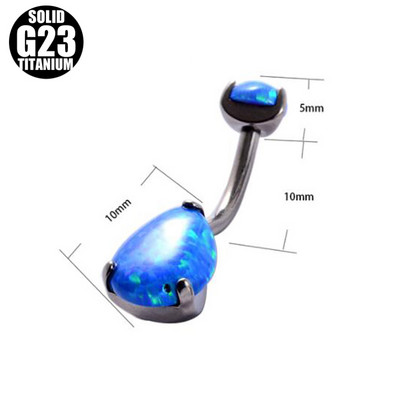 1 bucată 100% titan mare piercing buric opal în formă de picătură inele pentru buton pentru burtă bijuterii pentru corp