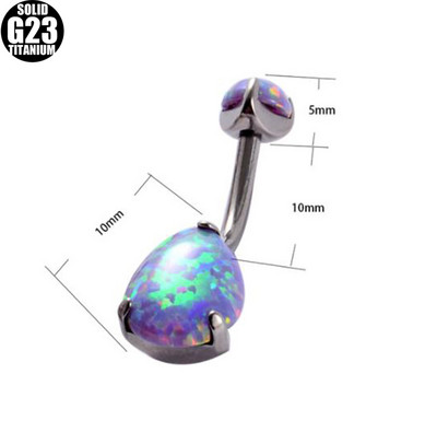 1 bucată 100% titan mare piercing buric opal în formă de picătură inele pentru buton pentru burtă bijuterii pentru corp