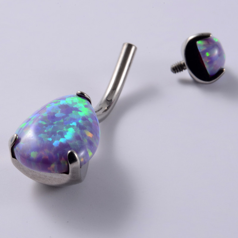 1 bucată 100% titan mare piercing buric opal în formă de picătură inele pentru buton pentru burtă bijuterii pentru corp