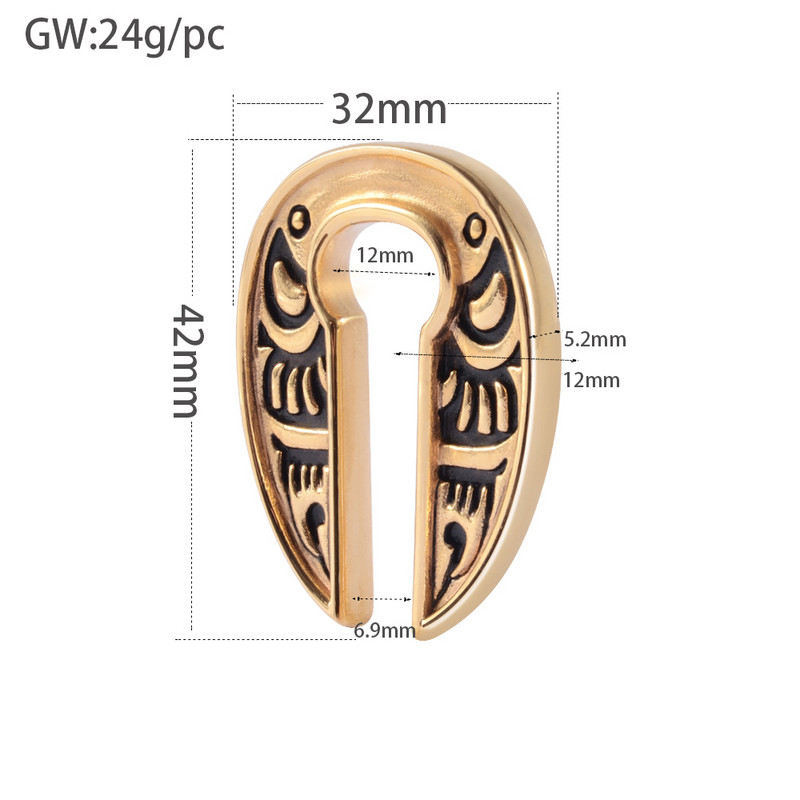 2 buc din oțel inoxidabil cu flori de aur, greutate ureche, piercing pentru corp, bijuterii, cleme pentru ureche, calibre, expansoare, mufe