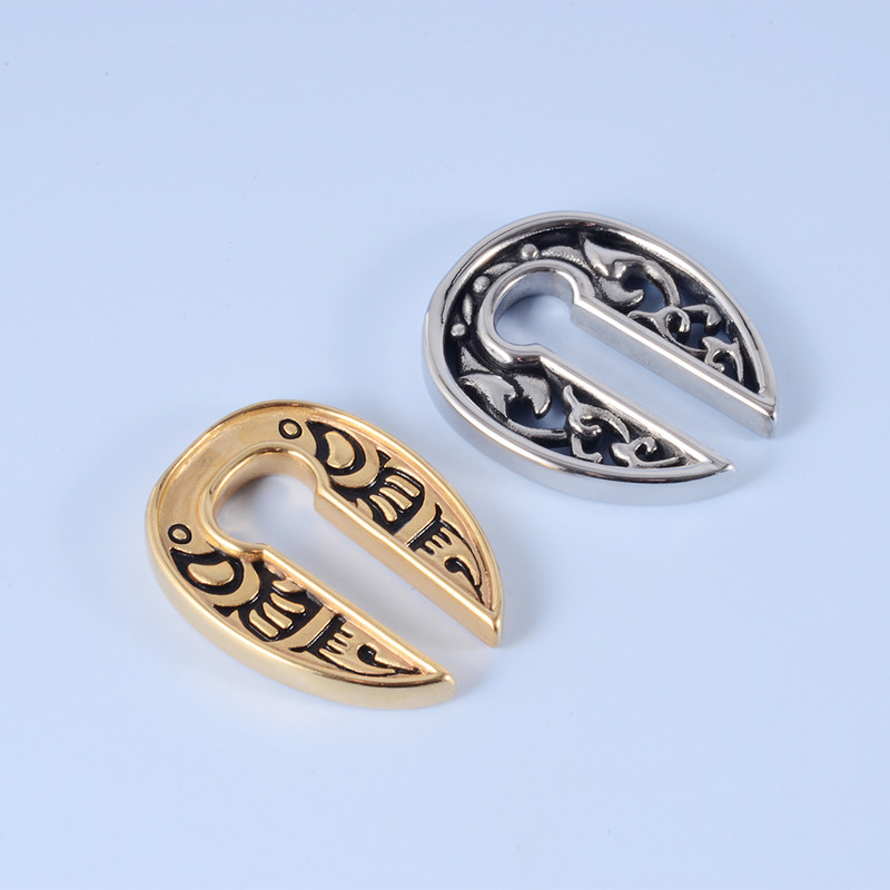 2 buc din oțel inoxidabil cu flori de aur, greutate ureche, piercing pentru corp, bijuterii, cleme pentru ureche, calibre, expansoare, mufe