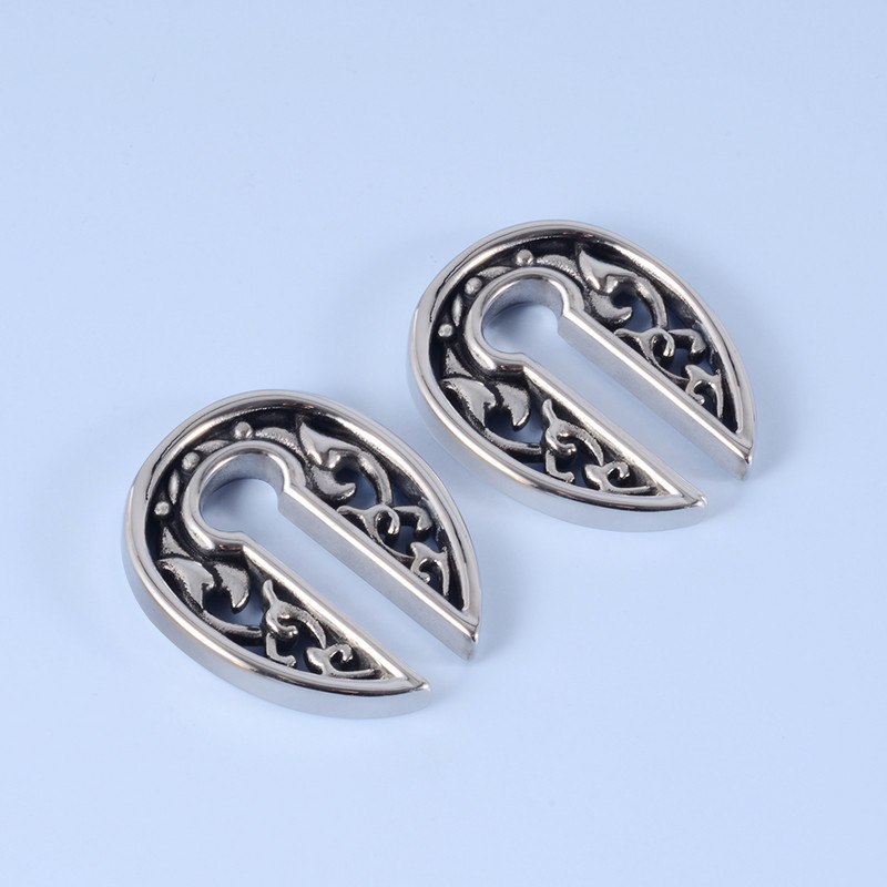 2 buc din oțel inoxidabil cu flori de aur, greutate ureche, piercing pentru corp, bijuterii, cleme pentru ureche, calibre, expansoare, mufe