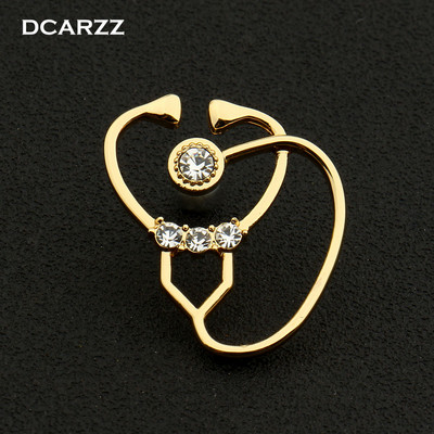 Брошки със стетоскоп Подарък за лекар/медицинска сестра Медицински коледни игли Бижута Кристални игли за ревери Броши Жени