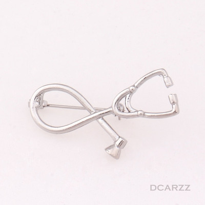 Брошки със стетоскоп Подарък за лекар/медицинска сестра Медицински коледни игли Бижута Кристални игли за ревери Броши Жени