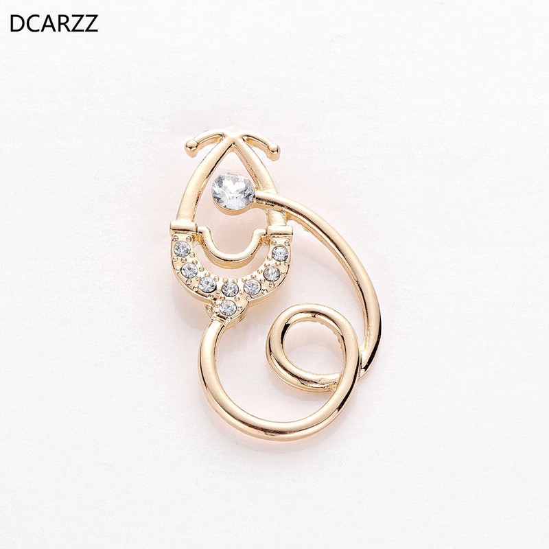 Брошки със стетоскоп Подарък за лекар/медицинска сестра Медицински коледни игли Бижута Кристални игли за ревери Броши Жени