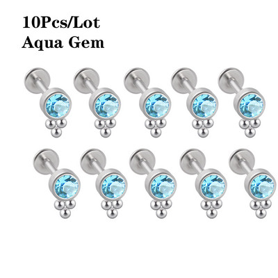 10 bucăți titan și oțel chirurgical ureche tragus stud bijuterie simple bile helix cartilaj bară superioară conca piercing bijuterii corp 16 g