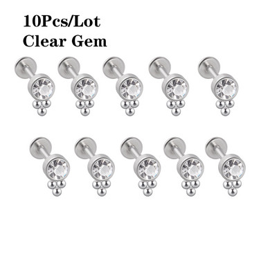 10 bucăți titan și oțel chirurgical ureche tragus stud bijuterie simple bile helix cartilaj bară superioară conca piercing bijuterii corp 16 g