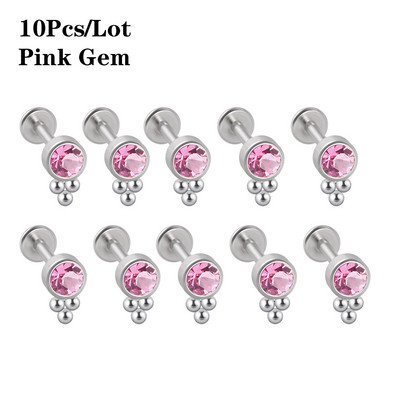 10 bucăți titan și oțel chirurgical ureche tragus stud bijuterie simple bile helix cartilaj bară superioară conca piercing bijuterii corp 16 g