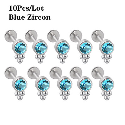 10 bucăți titan și oțel chirurgical ureche tragus stud bijuterie simple bile helix cartilaj bară superioară conca piercing bijuterii corp 16 g