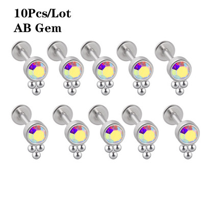 10 bucăți titan și oțel chirurgical ureche tragus stud bijuterie simple bile helix cartilaj bară superioară conca piercing bijuterii corp 16 g