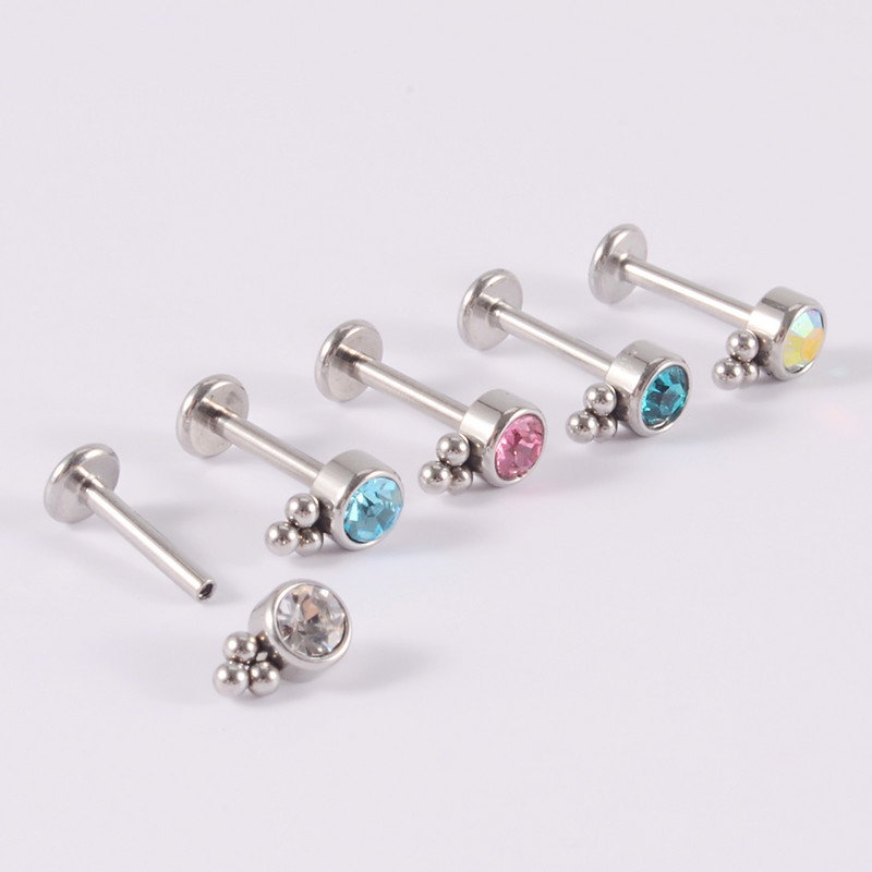 10 bucăți titan și oțel chirurgical ureche tragus stud bijuterie simple bile helix cartilaj bară superioară conca piercing bijuterii corp 16 g