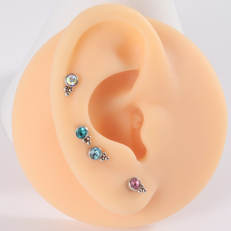 10 bucăți titan și oțel chirurgical ureche tragus stud bijuterie simple bile helix cartilaj bară superioară conca piercing bijuterii corp 16 g