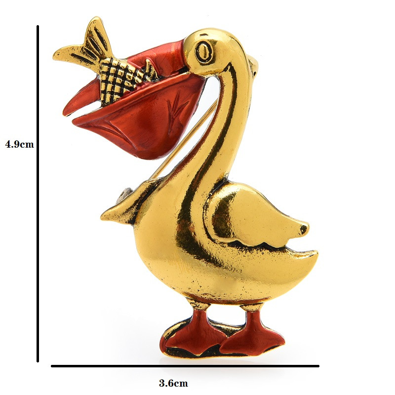 Wuli&baby Phalacrocorax Riba Broš Igle Vintage Bird Ženski broš Poklon 2021 Modni nakit Dodatak Emajl Životinja Značka