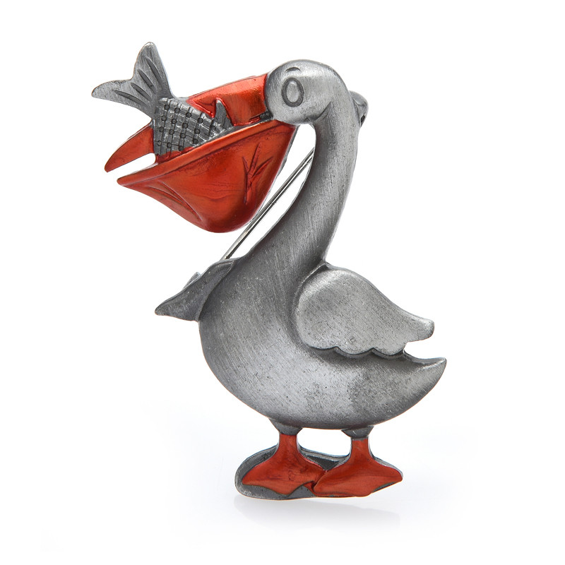 Wuli&baby Phalacrocorax Riba Broš Igle Vintage Bird Ženski broš Poklon 2021 Modni nakit Dodatak Emajl Životinja Značka