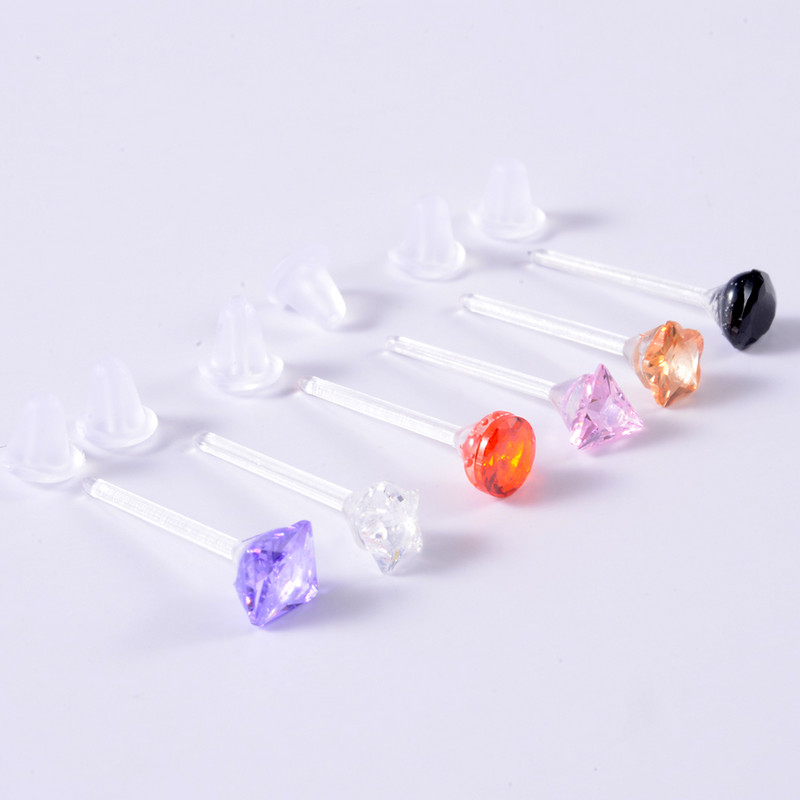 144 buc./pachet. Culoare mixtă și design Zircon, ureche, tragus, helix, cartilaj, lobi, piercing cu inimă, stea, triunghi, bijuterie, cercei, cercei