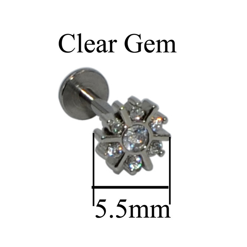 4 bucăți floare ureche cartilaj tragus Helix Stud Piercing G23 titan și oțel Zircon Opal Bar Buza Labret Inele Stud Bijuterii pentru corp