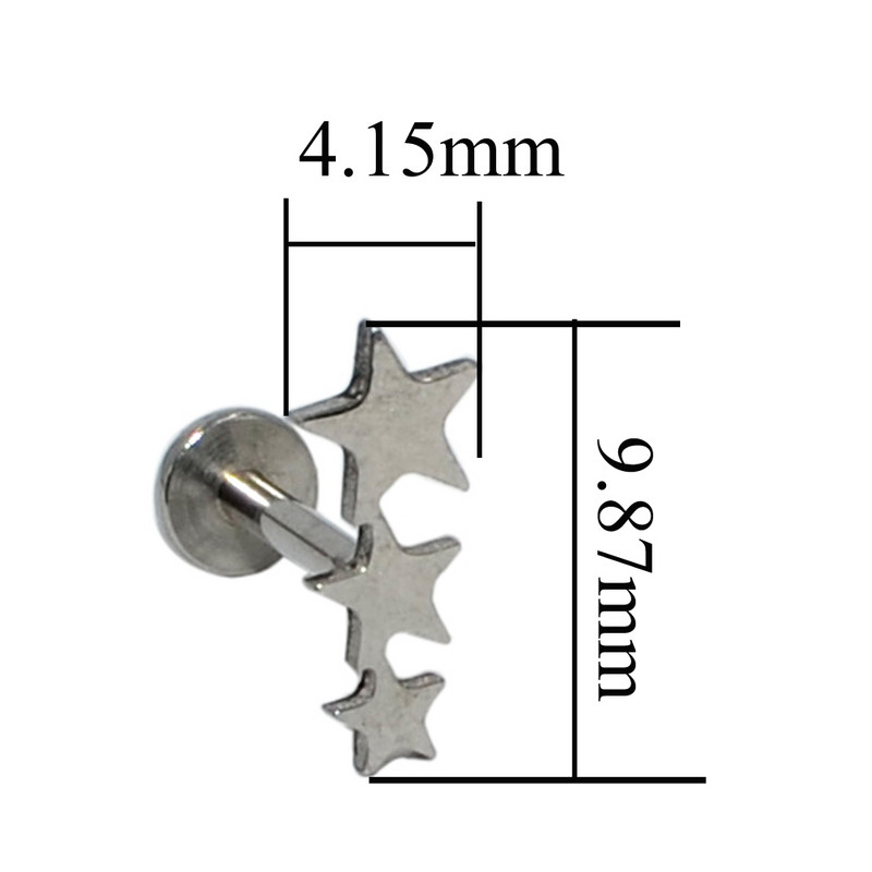 4 bucăți floare ureche cartilaj tragus Helix Stud Piercing G23 titan și oțel Zircon Opal Bar Buza Labret Inele Stud Bijuterii pentru corp