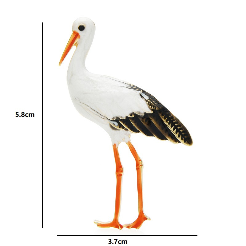 Wuli&baby zománcozott daru melltűk nőknek uniszex 4 színű Beauty Bird Állat Irodai alkalmi melltűk Ajándékok