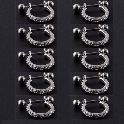 10 buc. Barbell pentru cercei de tip U din oțel inoxidabil cu cerc Cz Cartilaj Helix Daith Rook Lobe Cercei Bijuterii Piercing pentru ureche