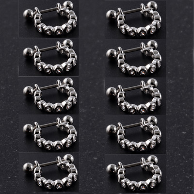 10 buc. Barbell pentru cercei de tip U din oțel inoxidabil cu cerc Cz Cartilaj Helix Daith Rook Lobe Cercei Bijuterii Piercing pentru ureche