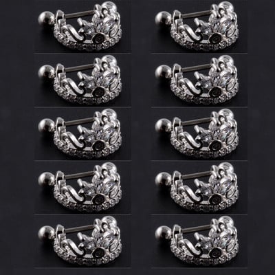 10 buc. Barbell pentru cercei de tip U din oțel inoxidabil cu cerc Cz Cartilaj Helix Daith Rook Lobe Cercei Bijuterii Piercing pentru ureche