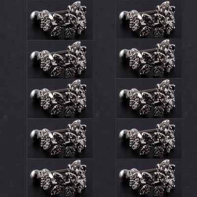 10 buc. Barbell pentru cercei de tip U din oțel inoxidabil cu cerc Cz Cartilaj Helix Daith Rook Lobe Cercei Bijuterii Piercing pentru ureche